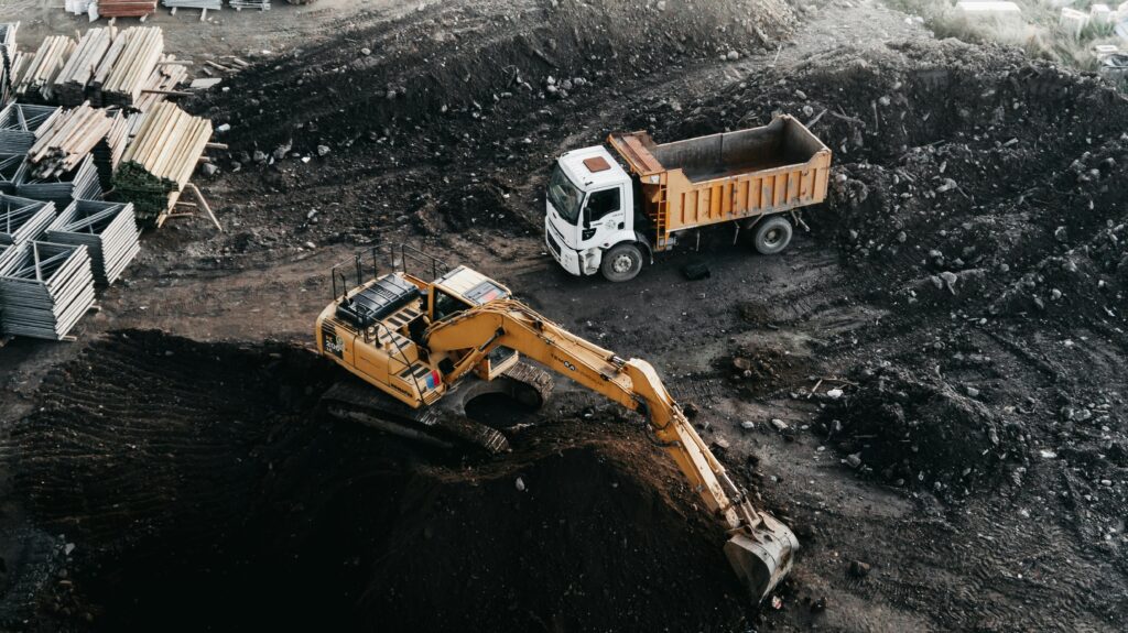 pexels-photo-10421760-10421760 Dump truck and excavator at an industrial construction site in Istanbul, Turkey.